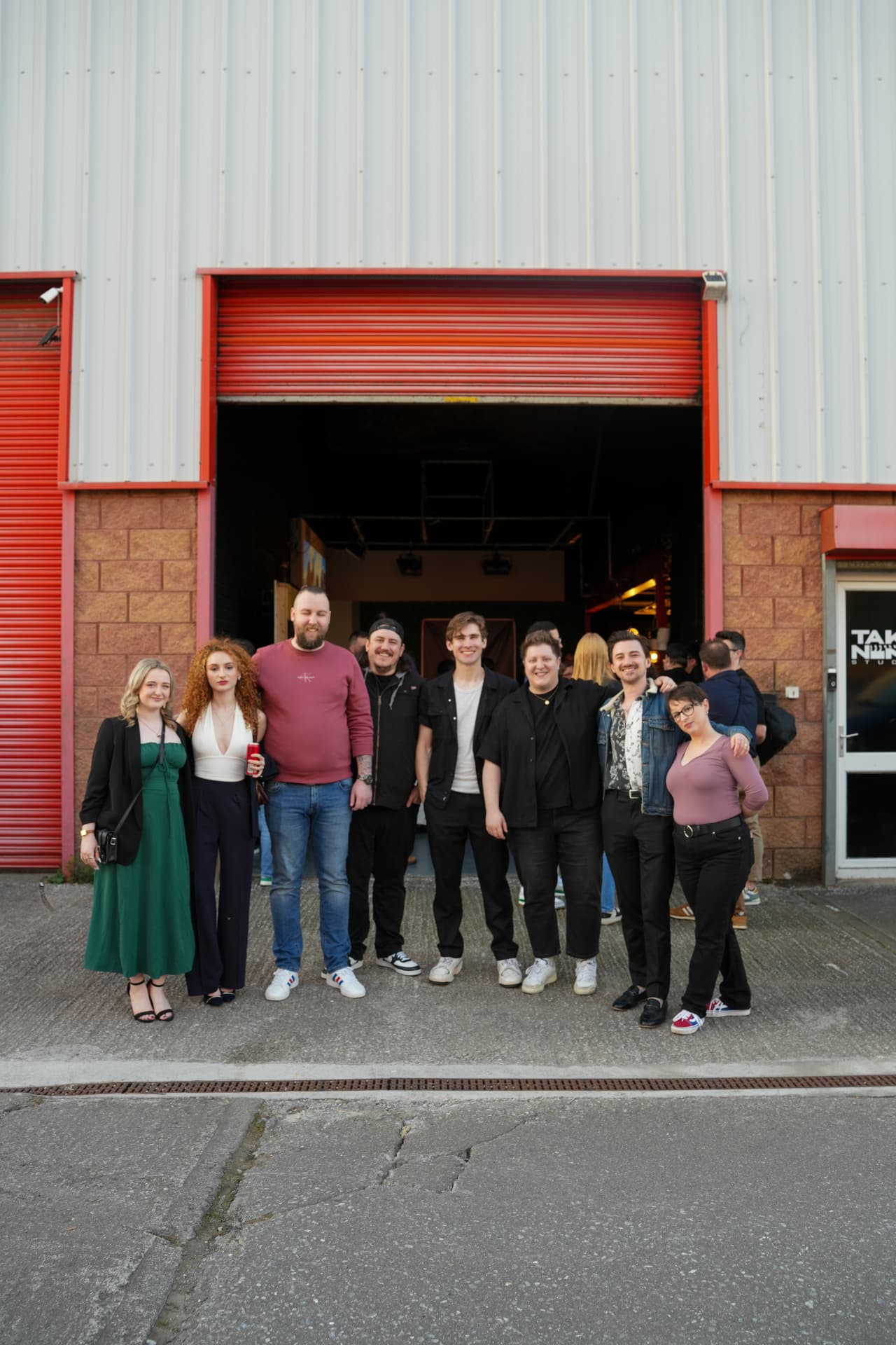 Cast and crew gathered outside the venue before The Last Echo premiere